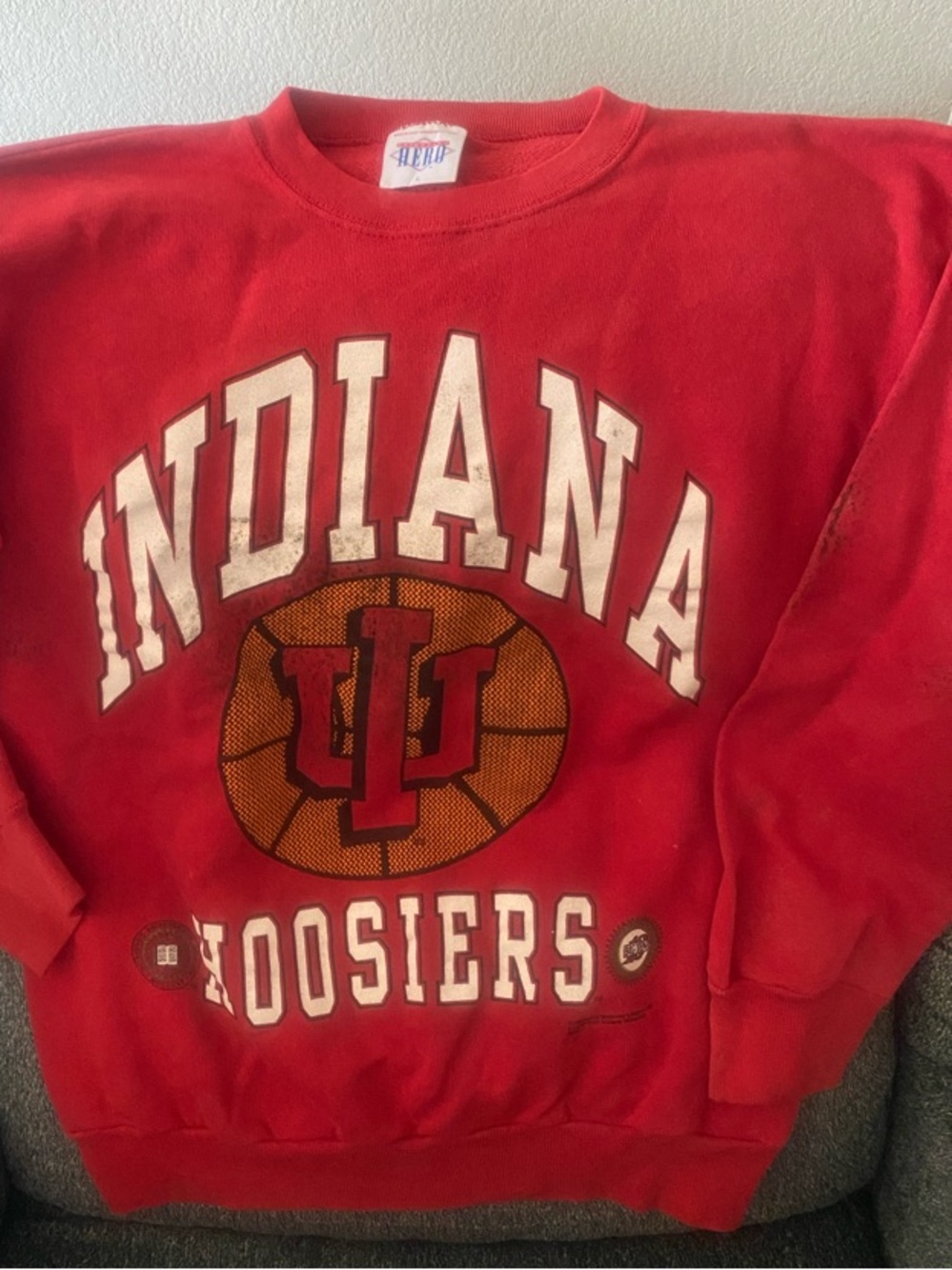 Indiana Hoosiers -vintage 80s- distressed Red Crewneck Sweatshirt